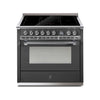 Steel Fornuis Ascot 90 - Inductie Fornuis | AQ9S-5FI | Model 2024-Fornuizen-Steel Cucine-Mat Antraciet-CHROME-Jones-Jansen