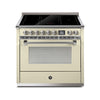 Steel Fornuis Ascot 90 - Inductie Fornuis | AQ9S-5FI | Model 2024-Fornuizen-Steel Cucine-Glanzend Creme / Crema-NIKKEL-Jones-Jansen