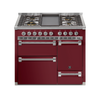 Steel Fornuis Ascot 100/3 D - Gas Fornuis | AQ10SFF-D | Model 2024-Fornuizen-Steel Cucine-5 PITS GAS MET TABLE TOP (4T)-Glanzend Bordeaux-CHROME-Jones-Jansen