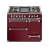 Steel Fornuis Ascot 100/3 D - Gas Fornuis | AQ10SFF-D | Model 2024-Fornuizen-Steel Cucine-5 PITS GAS MET TABLE TOP (4T)-Glanzend Bordeaux-NIKKEL-Jones-Jansen