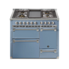 Steel Fornuis Ascot 100/3 D - Gas Fornuis | AQ10SFF-D | Model 2024-Fornuizen-Steel Cucine-5 PITS GAS MET TABLE TOP (4T)-Mat blauw / Celeste-NIKKEL-Jones-Jansen