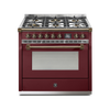 Steel Fornuis Ascot 90 - Gas Fornuis | AQ9S | Model 2024-Fornuizen-Steel Cucine-6 PITS GAS (6W)-Glanzend Bordeaux-BRONS-Jones-Jansen