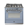 Steel Fornuis Ascot 90 - Gas Fornuis | AQ9S | Model 2024-Fornuizen-Steel Cucine-6 PITS GAS (6W)-Mat blauw / Celeste-NIKKEL-Jones-Jansen