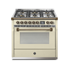 Steel Fornuis Ascot 90 - Gas Fornuis | AQ9S | Model 2024-Fornuizen-Steel Cucine-6 PITS GAS (6W)-Glanzend Creme / Crema-BRONS-Jones-Jansen