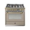 Steel Fornuis Ascot 90 - Gas Fornuis | AQ9S | Model 2024-Fornuizen-Steel Cucine-6 PITS GAS (6W)-Mat beige / Sabbia-MESSING-Jones-Jansen