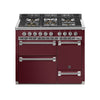 Steel Fornuis Ascot 100/3 D - Gas Fornuis | AQ10SFF-D | Model 2024-Fornuizen-Steel Cucine-5 PITS GAS MET MEGA WOK (4M)-Glanzend Bordeaux-CHROME-Jones-Jansen