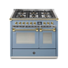 Steel Fornuis Ascot 100- Gas Fornuis | AQ10SF | Model 2024-Fornuizen-Steel Cucine-6 PITS GAS (6W)-Mat blauw / Celeste-MESSING-Jones-Jansen
