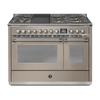 Steel Fornuis Ascot 120 - Gas Fornuis | AQ12SF | Model 2024-Fornuizen-Steel Cucine-6 PITS GAS + BAK/GRILLPLAAT (6B/6T)-Mat beige / Sabbia-NIKKEL-Jones-Jansen
