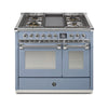 Steel Fornuis Ascot 100- Gas Fornuis | AQ10SF | Model 2024-Fornuizen-Steel Cucine-4 PITS GAS MET TABLE TOP (4T/4B)-Mat blauw / Celeste-CHROME-Jones-Jansen