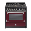 Steel fornuis Oxford 90 - Gas fornuis | X9F-6 | Model 2024-Fornuizen-Steel Cucine-6 PITS GAS-Glanzend Bordeaux-Jones-Jansen