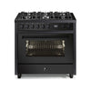 Steel Fornuis Enfasi 90 All Black - Gas Fornuis | EQ9F-6 NF | Model 2024-Fornuizen-Steel Cucine-6 PITS GAS-Jones-Jansen