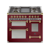 Steel Fornuis Ascot 100/3 - Gas Fornuis | AQ10SFF | Model 2024-Fornuizen-Steel Cucine-5 PITS GAS MET TABLE TOP (4T of 4B)-Glanzend Bordeaux-MESSING-Jones-Jansen