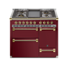 Steel Fornuis Ascot 100/3 D - Gas Fornuis | AQ10SFF-D | Model 2024-Fornuizen-Steel Cucine-5 PITS GAS MET TABLE TOP (4T)-Glanzend Bordeaux-MESSING-Jones-Jansen