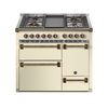 Steel Fornuis Ascot 100/3 D - Gas Fornuis | AQ10SFF-D | Model 2024-Fornuizen-Steel Cucine-5 PITS GAS MET TABLE TOP (4T)-Glanzend Creme / Crema-BRONS-Jones-Jansen