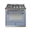 Steel Fornuis Ascot 90 - Gas Fornuis | AQ9S | Model 2024-Fornuizen-Steel Cucine-6 PITS GAS (6W)-Mat blauw / Celeste-BRONS-Jones-Jansen