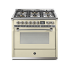 Steel Fornuis Ascot 90 - Gas Fornuis | AQ9S | Model 2024-Fornuizen-Steel Cucine-6 PITS GAS (6W)-Glanzend Creme / Crema-NIKKEL-Jones-Jansen