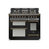 Steel Fornuis Ascot 100/3 - Gas Fornuis | AQ10SFF | Model 2024-Fornuizen-Steel Cucine-5 PITS GAS MET MEGA WOK (4M)-Glanzend zwart / Nero-BRONS-Jones-Jansen