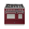 Steel Fornuis Ascot 100- Gas Fornuis | AQ10SF | Model 2024-Fornuizen-Steel Cucine-6 PITS GAS (6W)-Glanzend Bordeaux-NIKKEL-Jones-Jansen