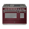 Steel Fornuis Ascot 120 - Gas Fornuis | AQ12SF | Model 2024-Fornuizen-Steel Cucine-5 PITS GAS INC. MEGA WOK + BAK/GRILLPLAAT (4BM/4TM)-Glanzend Bordeaux-NIKKEL-Jones-Jansen