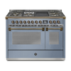 Steel Fornuis Ascot 120 - Gas Fornuis | AQ12SF | Model 2024-Fornuizen-Steel Cucine-5 PITS GAS INC. MEGA WOK + BAK/GRILLPLAAT (4BM/4TM)-Mat blauw / Celeste-BRONS-Jones-Jansen