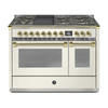 Steel Fornuis Ascot 120 - Gas Fornuis | AQ12SF | Model 2024-Fornuizen-Steel Cucine-6 PITS GAS + BAK/GRILLPLAAT (6B/6T)-Mat wit / Nuvola-MESSING-Jones-Jansen