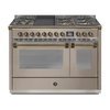 Steel Fornuis Ascot 120 - Gas Fornuis | AQ12SF | Model 2024-Fornuizen-Steel Cucine-6 PITS GAS + BAK/GRILLPLAAT (6B/6T)-Mat beige / Sabbia-BRONS-Jones-Jansen