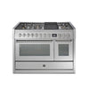 Steel fornuis Genesi 120 - Gas fornuis | GQ12SF | Model 2024-Fornuizen-Steel Cucine-5 PITS GAS MET MEGA WOK EN GRILLTOP (4BM)-Inox-Jones-Jansen