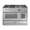 Steel fornuis Genesi 120 - Gas fornuis | GQ12SF | Model 2024-Fornuizen-Steel Cucine-6 PITS GAS MET GRILLTOP (6B)-Inox-Jones-Jansen