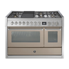 Steel fornuis Genesi 120 - Gas fornuis | GQ12SF | Model 2024-Fornuizen-Steel Cucine-6 PITS GAS MET GRILLTOP (6B)-Mat Beige / Sabbia-Jones-Jansen