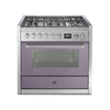 Steel fornuis Genesi 90 - Gas fornuis | GQ9S | Model 2024-Fornuizen-Steel Cucine-5 PITS GAS MET MEGA WOK (4M)-Mat Paars / Ametista-Jones-Jansen