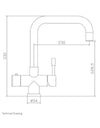 Selsiuz Haaks RVS (Inox) 350216 kokend water kraan met Single boiler